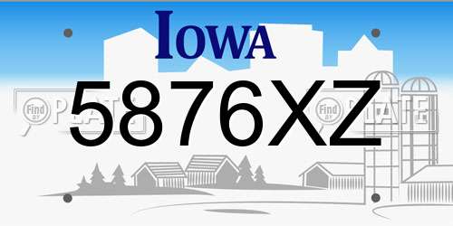 5876XZ Iowa License Plate