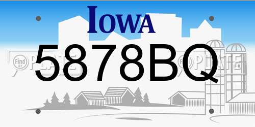 5878BQ Iowa License Plate