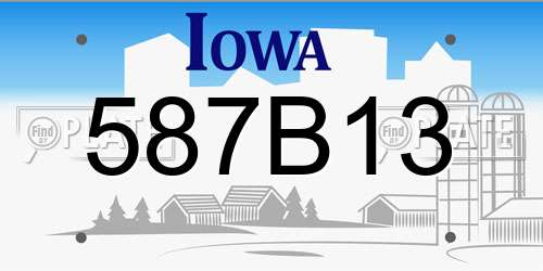 587B13 Iowa License Plate