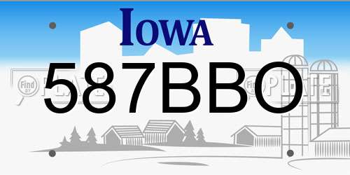 587BBO Iowa License Plate