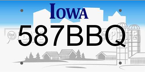 587BBQ Iowa License Plate
