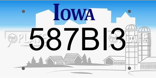 587BI3 Iowa License Plate