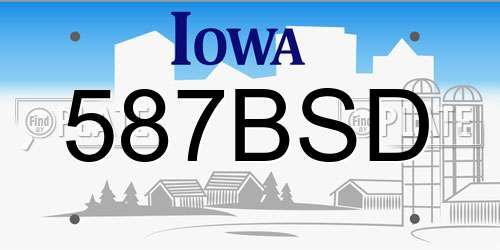 587BSD Iowa License Plate