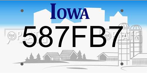 587FB7 Iowa License Plate