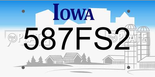 587FS2 Iowa License Plate
