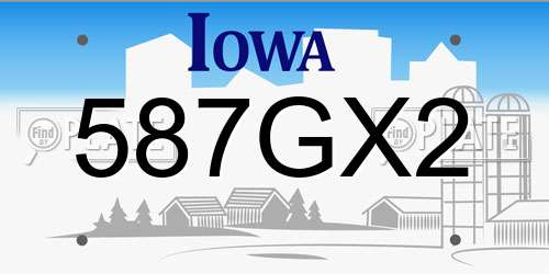 587GX2 Iowa License Plate