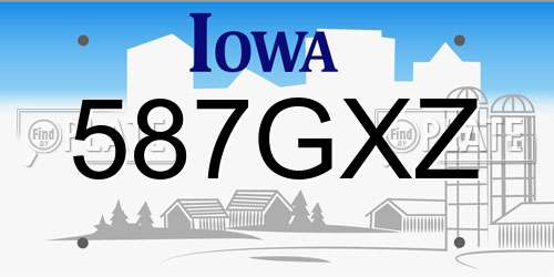 587GXZ Iowa License Plate