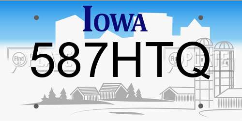 587HTQ Iowa License Plate