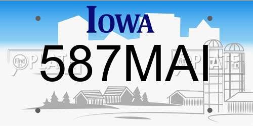 587MAI Iowa License Plate