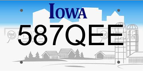 587QEE Iowa License Plate