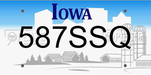 587SSQ Iowa License Plate