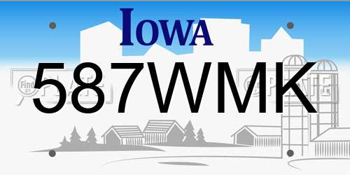 587WMK Iowa License Plate