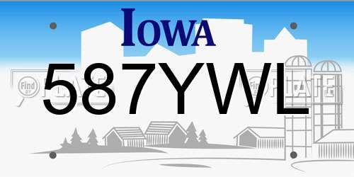 587YWL Iowa License Plate
