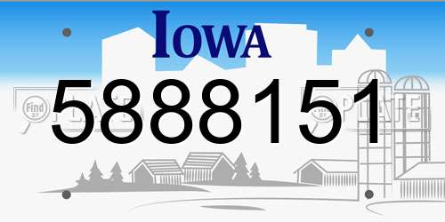 5888151 Iowa License Plate
