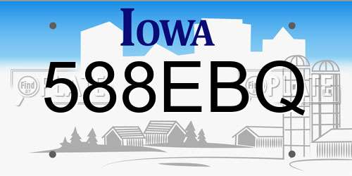588EBQ Iowa License Plate