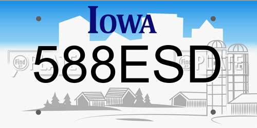 588ESD Iowa License Plate