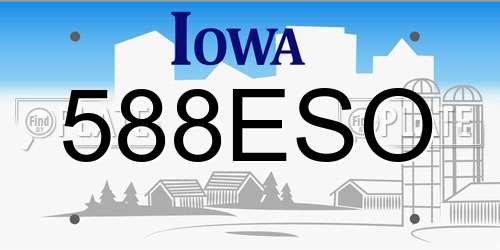 588ESO Iowa License Plate