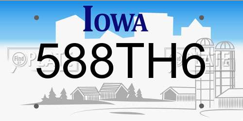 588TH6 Iowa License Plate