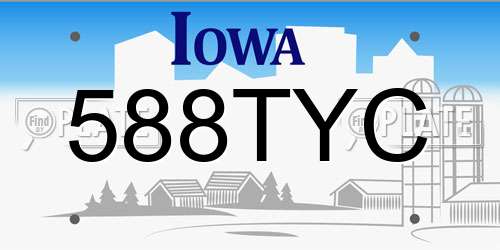 588TYC Iowa License Plate