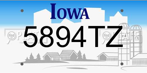 5894TZ Iowa License Plate