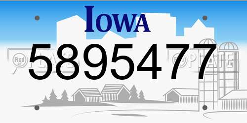 5895477 Iowa License Plate