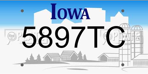 5897TC Iowa License Plate