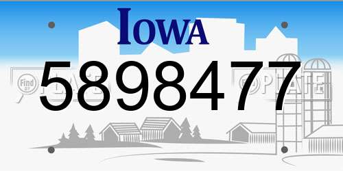 5898477 Iowa License Plate