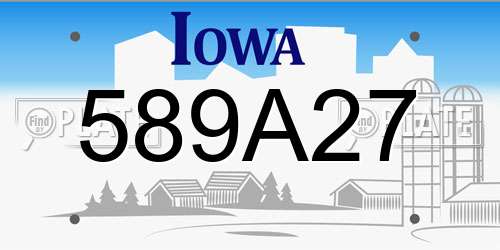 589A27 Iowa License Plate