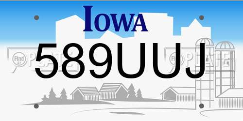 589UUJ Iowa License Plate