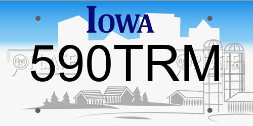 590TRM Iowa License Plate
