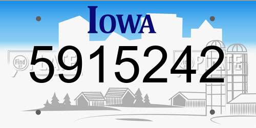 5915242 Iowa License Plate