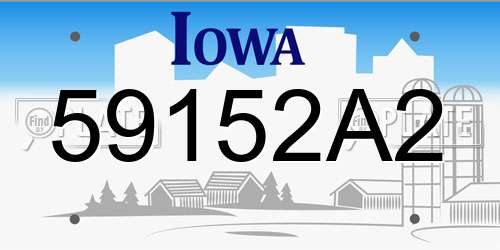 59152A2 Iowa License Plate