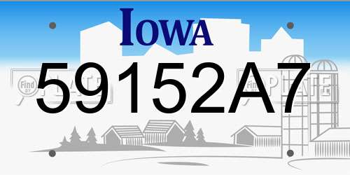 59152A7 Iowa License Plate