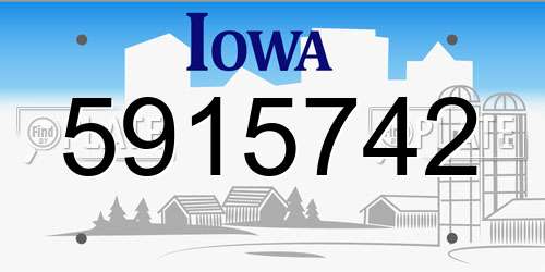 5915742 Iowa License Plate