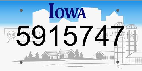 5915747 Iowa License Plate