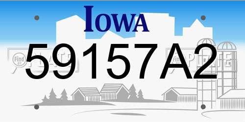 59157A2 Iowa License Plate