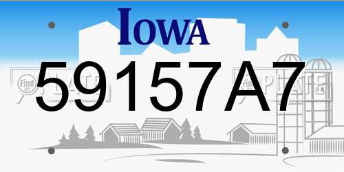 59157A7 Iowa License Plate