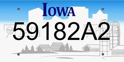 59182A2 Iowa License Plate