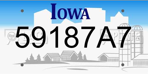 59187A7 Iowa License Plate