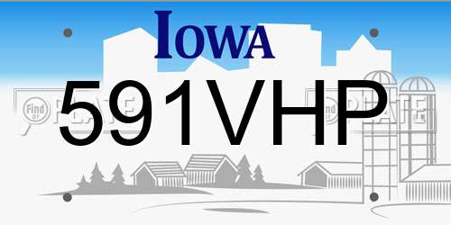 591VHP Iowa License Plate
