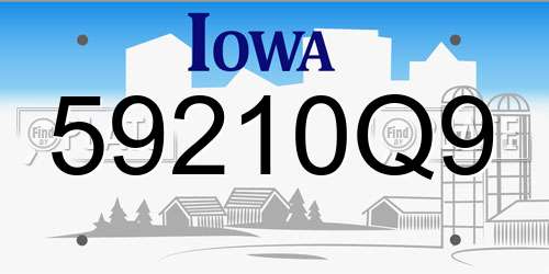 59210Q9 Iowa License Plate