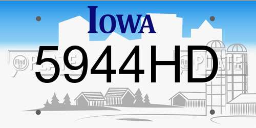 5944HD Iowa License Plate