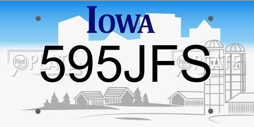 595JFS Iowa License Plate