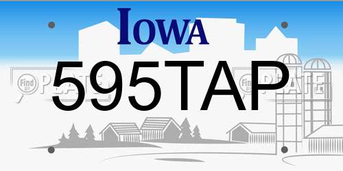 595TAP Iowa License Plate