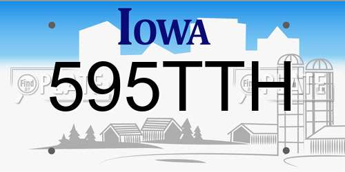 595TTH Iowa License Plate