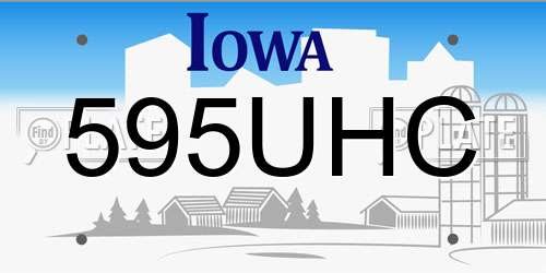 595UHC Iowa License Plate