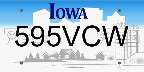 595VCW Iowa License Plate