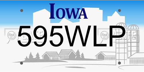595WLP Iowa License Plate