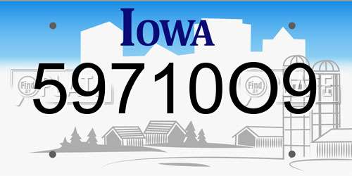 59710O9 Iowa License Plate