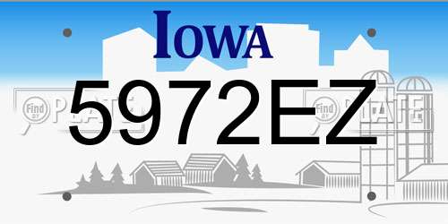 5972EZ Iowa License Plate
